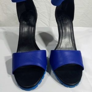 NEW Beau + Ashe  Royal Blue & Black Heel, Sz 9